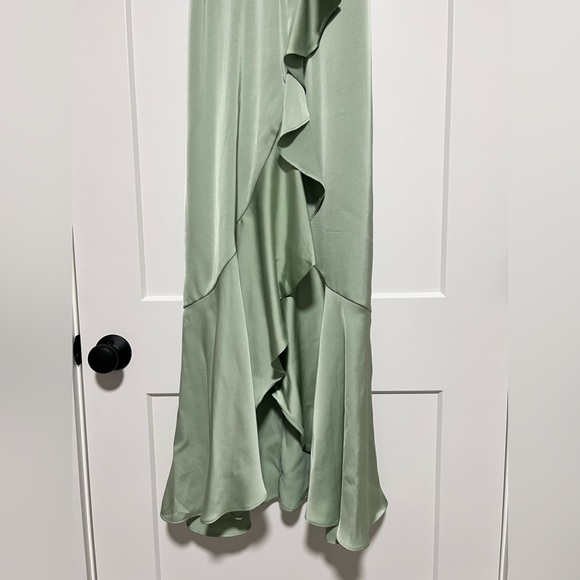 Lulus Green Deep V Ruffle Maxi Dress - Picture 8 of 11